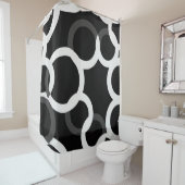 無限の輪 ブラック/ホワイト シャワーカーテン (インサイチュ)