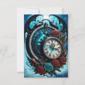 無限の霧の中の時計。 サンキューカード (裏面)