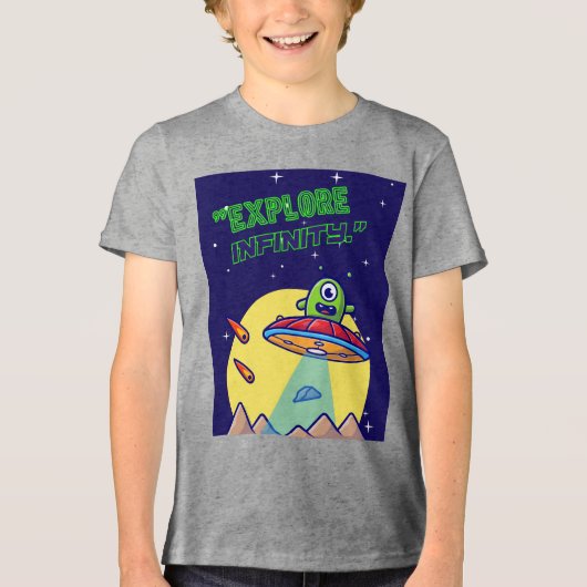 無限を探検しよう トライブレンドTシャツ (正面)