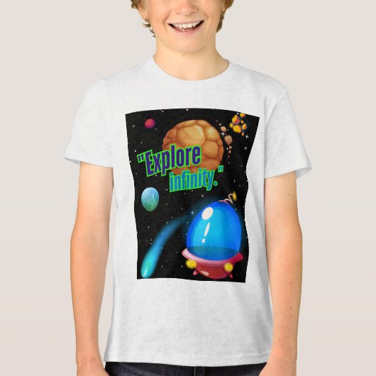 無限を探検しよう トライブレンドTシャツ (正面)