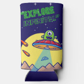 無限を探索する スリム缶クーラー (裏面)