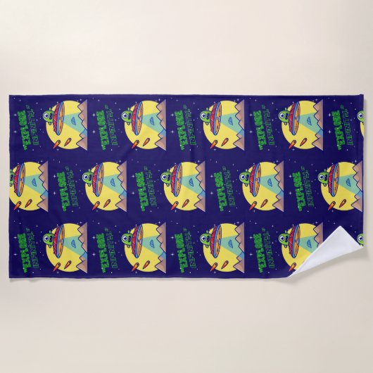 無限を探索する ビーチタオル (正面)