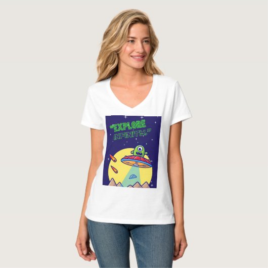 無限を探索する Tシャツ (正面フル)