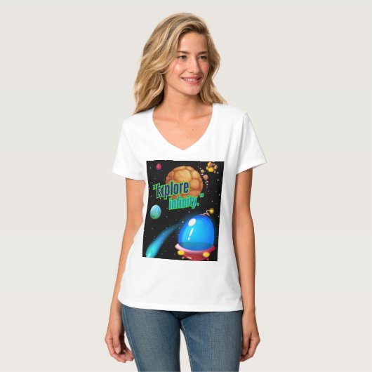 無限を探索する Tシャツ (正面フル)