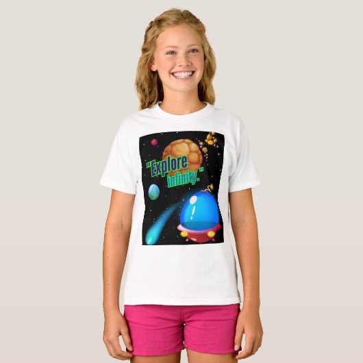 無限を探索する Tシャツ (正面フル)