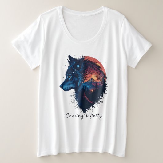 無限を追いかける プラスサイズTシャツ (デザイン正面)