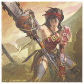 無限クライシス原子疑問に思女子イラストレーション シール (正面)