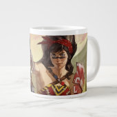 無限クライシス原子疑問に思女子イラストレーション ジャンボコーヒーマグカップ (正面右)