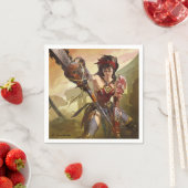 無限クライシス原子疑問に思女子イラストレーション スタンダードカクテルナプキン (インサイチュ)