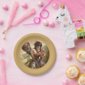 無限クライシス原子疑問に思女子イラストレーション ペーパープレート (パーティー)