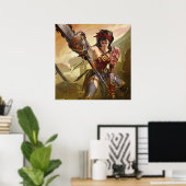 無限クライシス原子疑問に思女子イラストレーション ポスター (ホームオフィス)