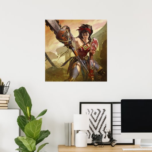 無限クライシス原子疑問に思女子イラストレーション ポスター (ホームオフィス)