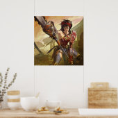 無限クライシス原子疑問に思女子イラストレーション ポスター (キッチン)