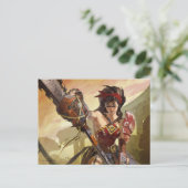 無限クライシス原子疑問に思女子イラストレーション ポストカード (スタンド正面)