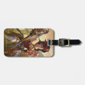 無限クライシス原子疑問に思女子イラストレーション ラゲッジタグ (正面横)