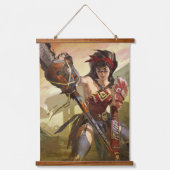 無限クライシス原子疑問に思女子イラストレーション 吊り下げ型タペストリー (正面)