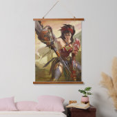 無限クライシス原子疑問に思女子イラストレーション 吊り下げ型タペストリー (寝室)