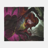 無限クリーズポイズンアイビーイラストレーション フリースブランケット (正面(横))