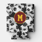 無限サッカーボールのパターンのスポーツモノグラムの 缶クーラー (裏面)