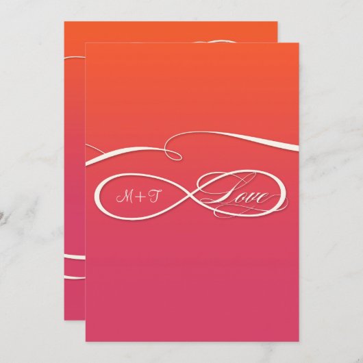 無限シンボル符号無限結婚愛グラデーション 招待状 (正面/裏面)