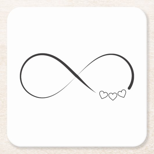 無限ハートの記号 スクエアペーパーコースター (正面)