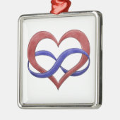 無限ハートシンボルポリメモリプライドフラグの色 メタルオーナメント (左)