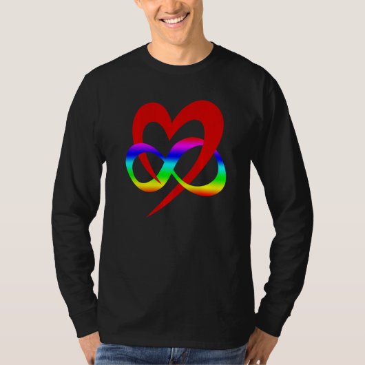 無限ハートポリメモリ記号Lgbt Csd Tシャツ (正面)