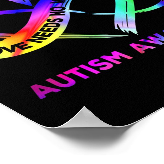 無限ハート愛の自閉症意識は言葉を必要としない ポスター (角)