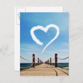 無限パスのハート型クラウド ポストカード (正面/裏面)