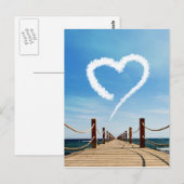 無限パスのハート型クラウド ポストカード (正面/裏面)