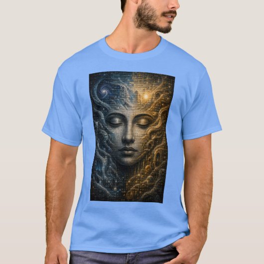 無限モザイク錯視アート Tシャツ (正面)