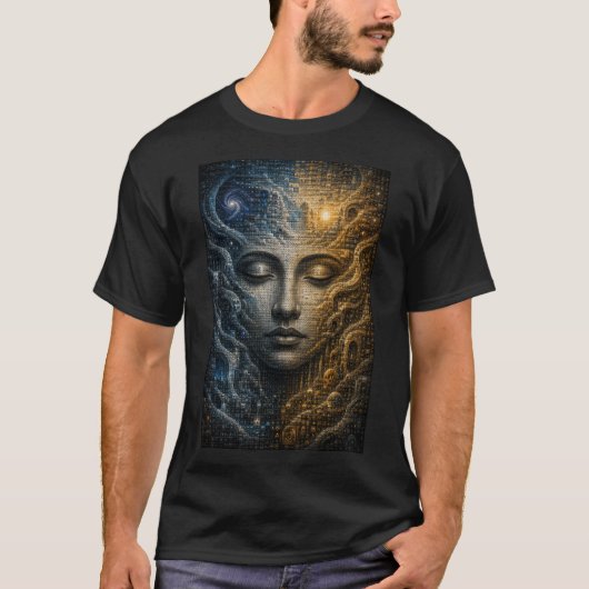 無限モザイク錯視Tシャツ Tシャツ (正面)