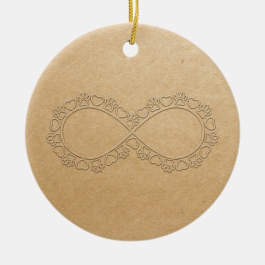 無限ラブドッグポープリント セラミックオーナメント (正面)