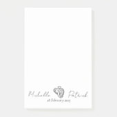 無限リング(ハート付き) b&w notepad2 ポストイット (正面)