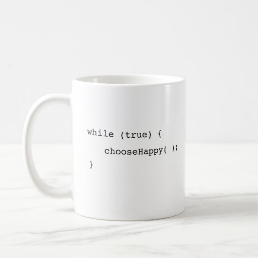 無限ループおもしろい選択Happy Programmer コーヒーマグカップ (左)