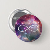 無限ループおよび銀河系の宇宙のヒップスターの背景 缶バッジ (正面&裏面)