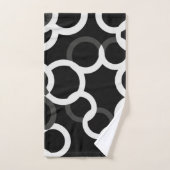 無限円ブラック/ホワイト – バスタオルセット (ハンドタオル)