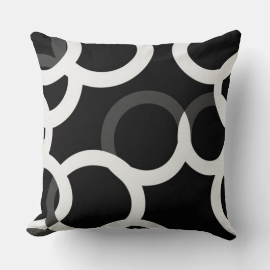 無限円（黒/白）|装飾用クッション クッション (正面)