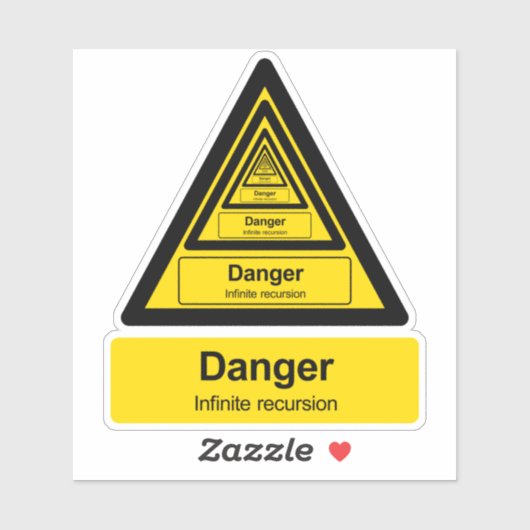 無限再帰警告標識 シール (シート)