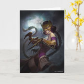 無限危機ガスライトキャットウーマンイラストレーション カード (黄色い花)