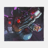 無限危機サイボーグイラストレーション フリースブランケット (正面(横))