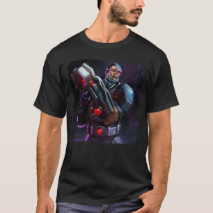 無限危機サイボーグイラストレーション Tシャツ