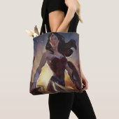 無限危機疑問に思女イラストレーション トートバッグ (クローズアップ)