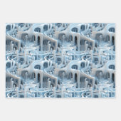 無限反射： 3D鏡ワールドデザイン ラッピングペーパーシート (正面2)