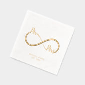 無限大のシンボル ゴールド ウェディング 箔ナプキン (左)