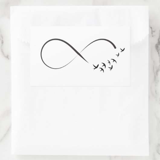 無限大のツバメ記号 長方形シール (バッグ)
