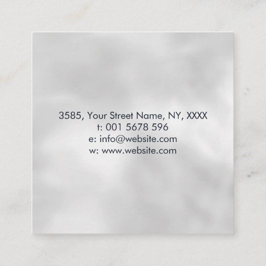 無限大シンボルバタフライ金ゴールドとアワロシェル スクエア名刺 (裏面)