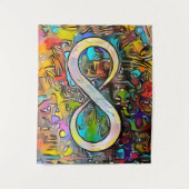 無限大シンボル |自閉症啓発神経多様性 タペストリー (正面)