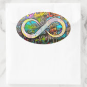 無限大シンボル |自閉症啓発神経多様性 楕円形シール (バッグ)