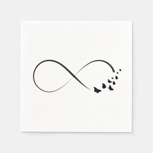 無限大バタフライ記号 スタンダードカクテルナプキン (正面)